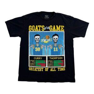 Golden State Warriors T-Shirt Goat Crew Curry Thompson Skeleton Retro Size Large